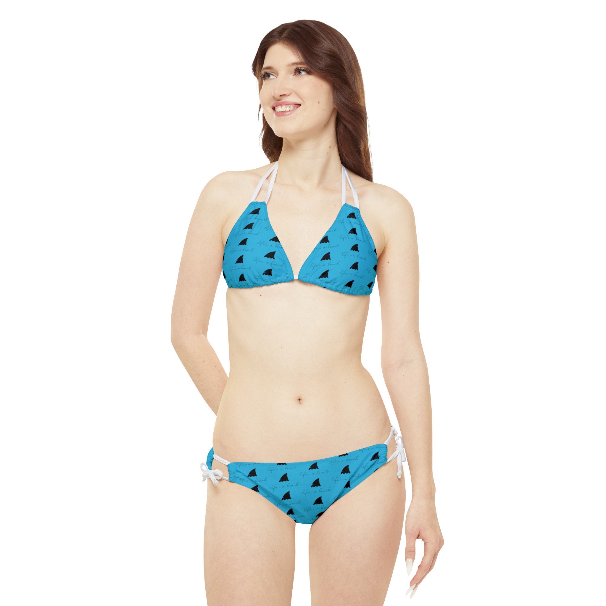 Ensemble bikini à lanières turquoise Life's a Beach