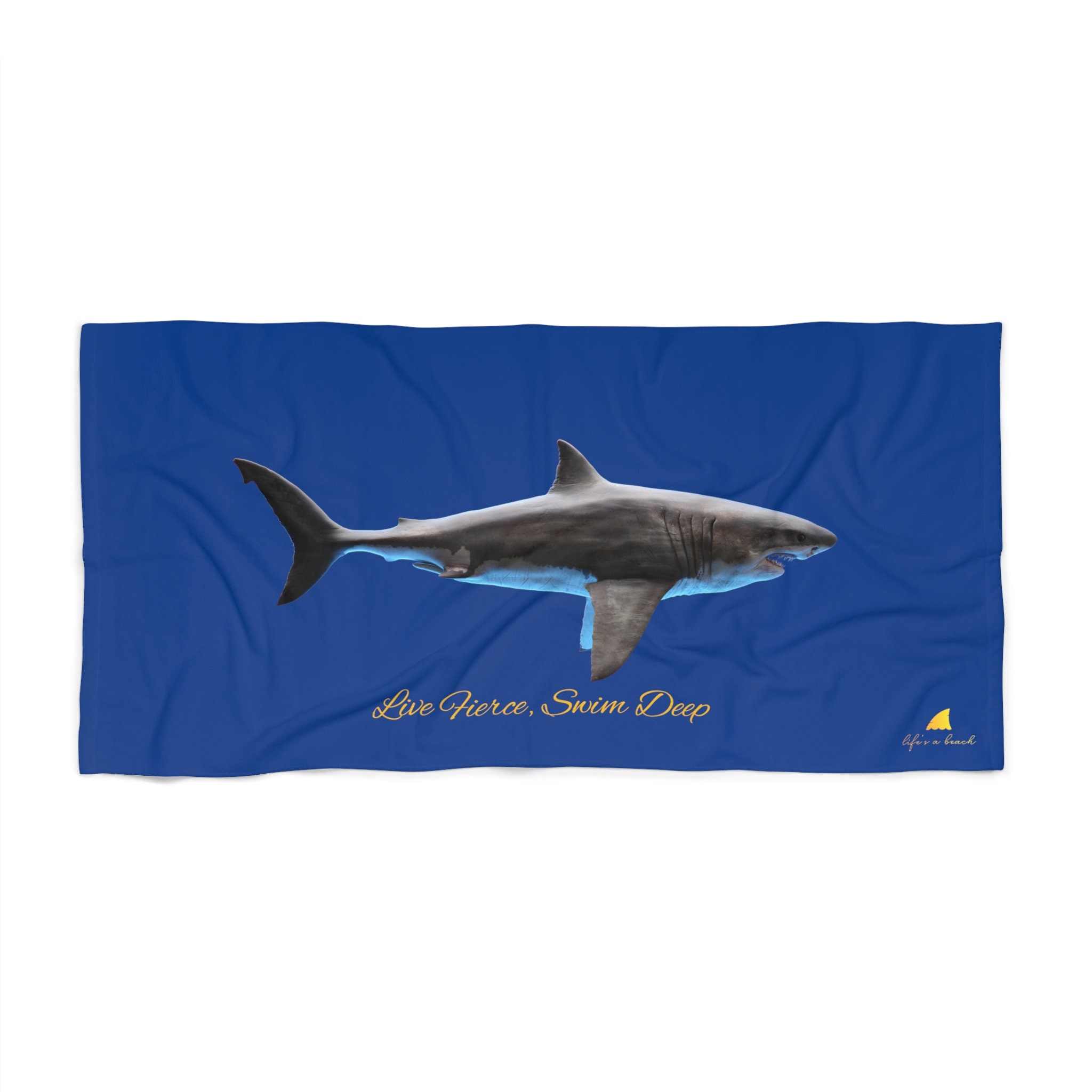 Great White Shark Beach Towel - Dark Blue