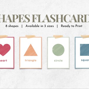 Formes de cartes mémoire pour enfants | Formes préscolaires imprimables | Flashcards d'apprentissage pour les tout-petits | Cartes Formes Montessori | Formes imprimables PDF