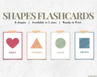 Shapes Flashcards for Kids | Preschool Shapes Printable | Toddler Learning Flashcards | Montessori Shapes Cards | Printable Shapes PDF
