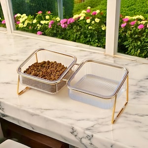 Cat Bowls, Cat Feeder, Cat Furniture, Cat Gifts, Pet Feeder, Cat Bowl Stand, Raised Cat Bowl, Elevated Cat Bowl, Cat Food Bowl