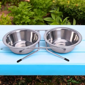 Stainless Steel Cat Bowl, Cat Bowls, Cat Feeder, Cat Gifts, Pet Feeder, Cat Bowl Stand, Raised Cat Bowl, Elevated Cat Bowl, Cat Food Bowl