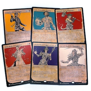Colección de tarjetas MTG de 6 personajes de Baldurs Gate Origin: Karlach, Astarion, Gale, Lae'zel, Wyll, Shadowheart