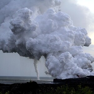 Lava Twister Photo Greeting Card: Kilauea Volcano, Hawaii