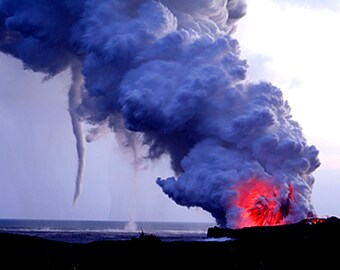 Lava Explosion on Kilauea Volcano - Hawaiian Nature Photography - Big Island, Hawaii