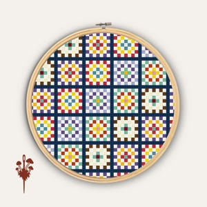 Granny Squares Cross Stitch Pattern