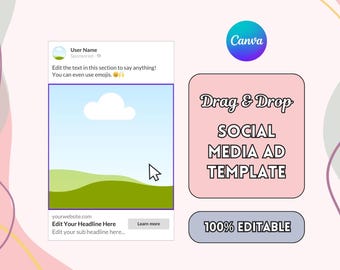 Facebook Post Mockup Template | Canva Facebook Ad Mockup | Social Media Post Template