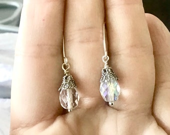 osO ICEBERG Oso crystal czech glass briolette earrings