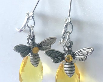 oO HONEY BEE Oo topaz briolette earrings