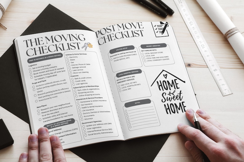 PRINTABLE MOVING CHECKLIST, Moving Planner, Printable Moving To-do List ...