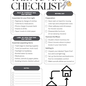 PRINTABLE MOVING CHECKLIST Moving Planner Printable Moving To do List