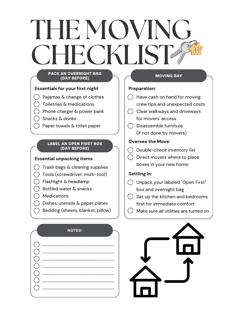 PRINTABLE MOVING CHECKLIST Moving Planner Printable Moving To do List