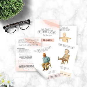 Printable Chair Exercises for Seniors Illustrated Movement Cards with Instructions and Benefits Elderly Fitness PDF Chair Yoga & Mobility