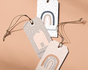 Luna Ramadan Eid gift tags, digital download, modern eid decor, ramadan card, eid card, modern ramadan decor, eid gift, gift tag,  moderneid