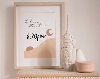 Sunrise to Sunset Ramadan Iftar Time Print Printable, digital download, ramadan decor, eid decor, modern eid decor, moderneid, boho, Iftar