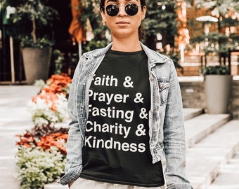 Faith Typography T Shirt, islamic t shirt, muslim shirt, faith based clothing, streetwear, ramadan shirt, modern eid - District Unisex Shirt