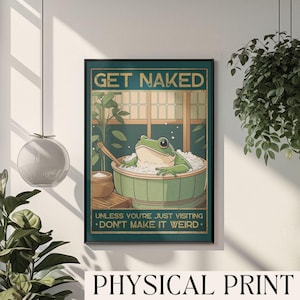 Frog Bathtub Poster Japanese Frog Print Get Naked Poster Frog Wall Art Japanese Bathroom Funny Frog Art Frog Bathroom Print Funny Toilet Art