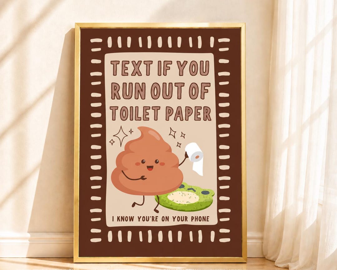 Girly Bathroom Wall Art Funny Toilet Paper Poster Cute Kawaii Dorm ...