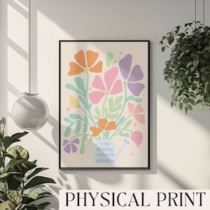 If You Never Bleed You&#39;re Never Gonna Grow Groovy Floral Art Folklore Decor The 1 Poster Colorful Retro Art Bright Abstract Flower Botanical
