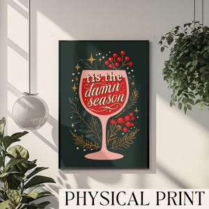 Tis The Damn Season Wall Art Christmas Poster Girly Wall Art Evermore Print Christmas Song Dorm Decor Retro Bar Cart Art Girly Preppy Art