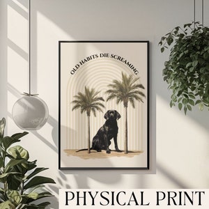 The Black Dog Poster Old Habits Die Screaming Ttpd The Black Dog Ttpd Art Girly Vintage Art Aesthetic College Apartment Vintage Retro Poster