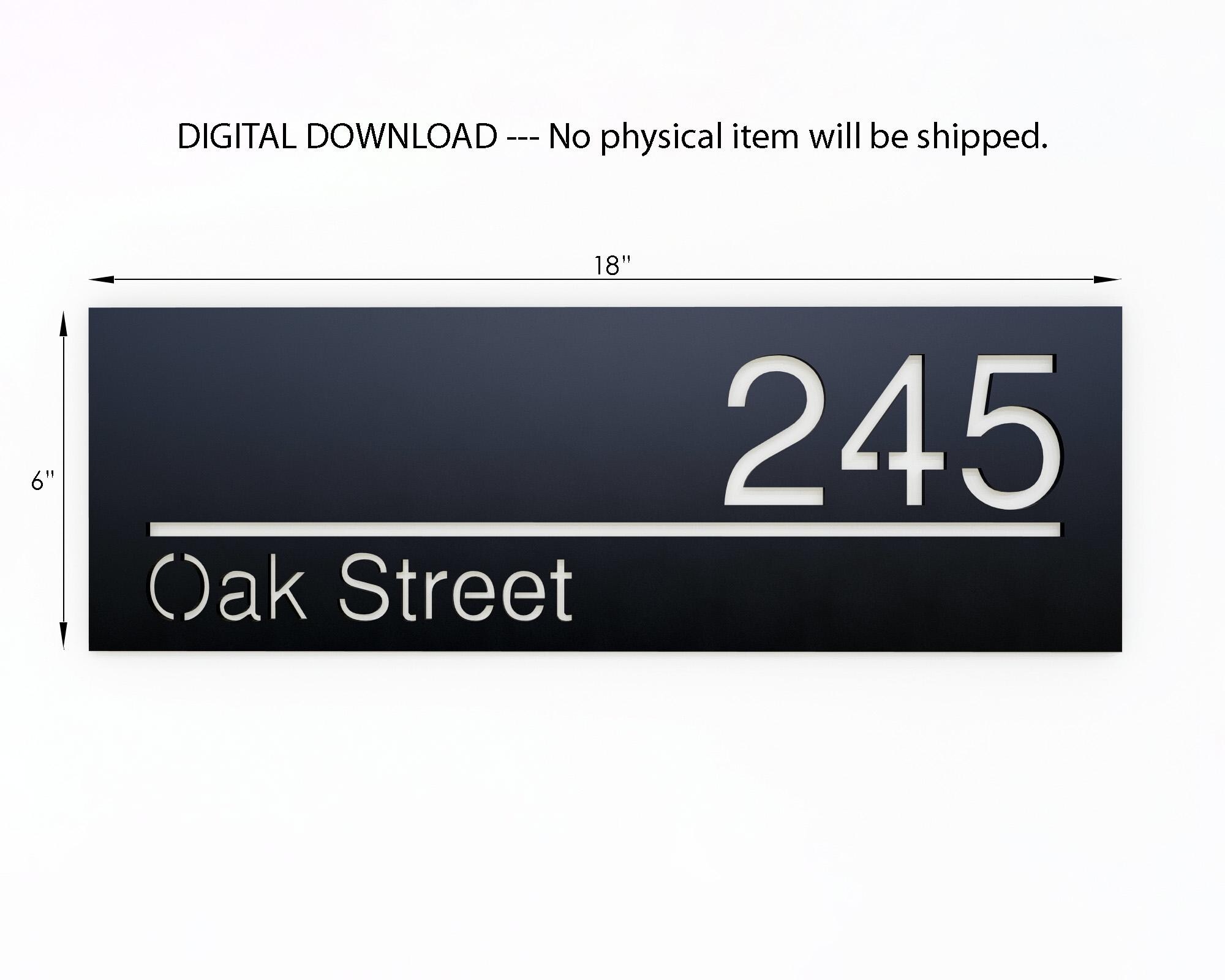 Modern House Number SVG | Personalized Street Address Sign (digital ...