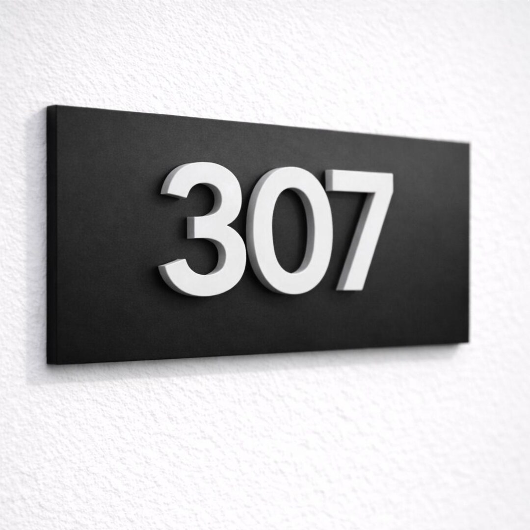 Modern House Number Plate SVG DXF | Minimal Address Sign Design for CNC ...