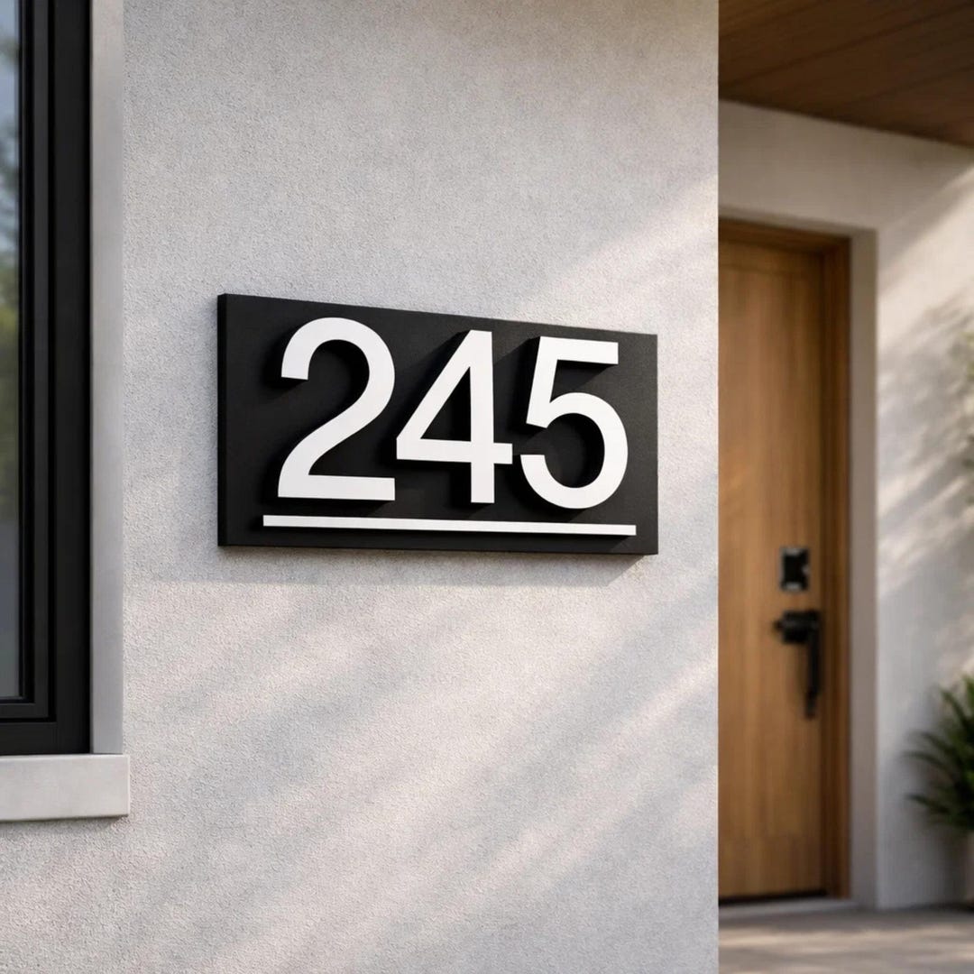 Modern House Number SVG DXF Set | Editable Address Numbers | CNC Laser ...