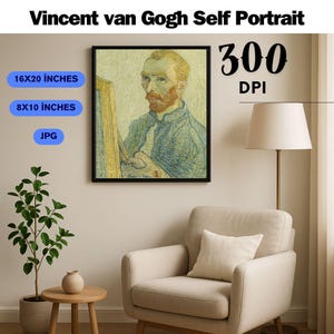 Vincent van Gogh Self Portrait – Famous Impressionist Artist Print, Vintage Fine Art Wall Decor, Digital Download
