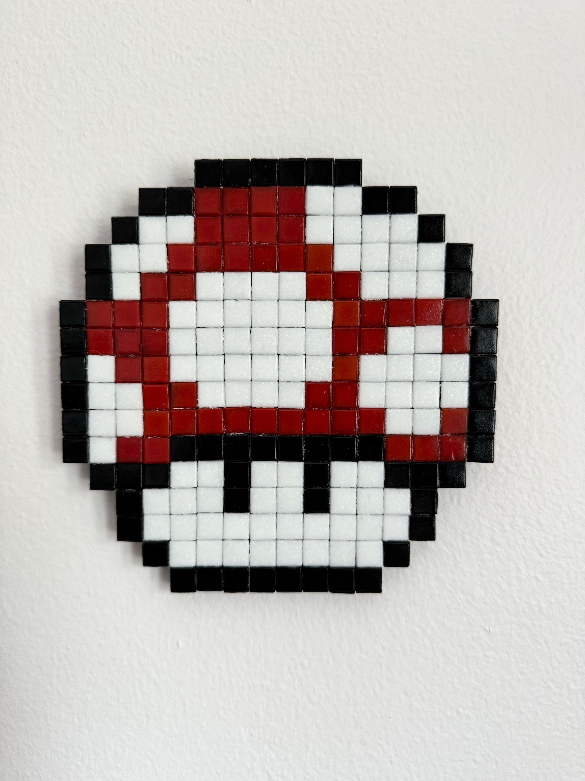 Mario Mushroom Mosaic Pixel Art, image size:2250x3000