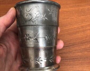 Vintage 1930s Pairpoint Mfg Co collapsible cup silver plate