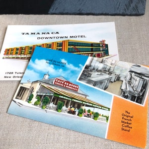 Vintage New Orleans postcards cafe du monde Tamanaca motel Pete Herman image 2