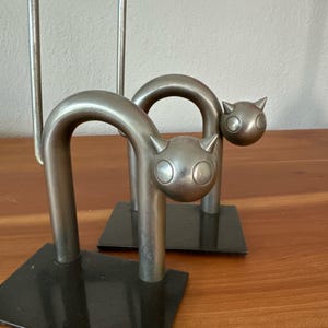 chase kitty cat bookends - art deco functional sculpture 1930s