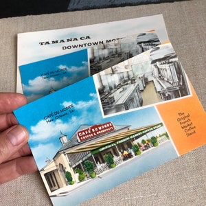 Vintage New Orleans postcards cafe du monde Tamanaca motel Pete Herman image 5