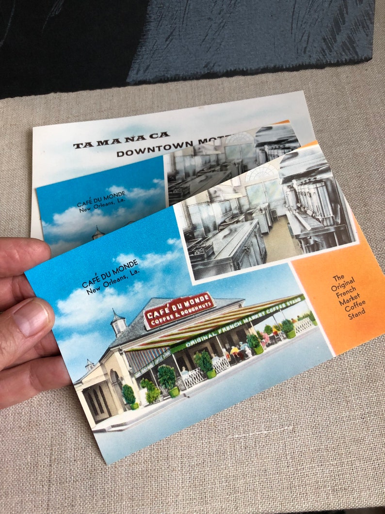 Vintage New Orleans postcards cafe du monde Tamanaca motel Pete Herman image 5