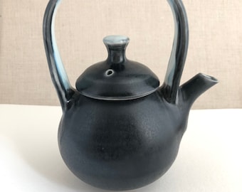 Blue porcelain tea pot by Raging Bowl Pottery single serving