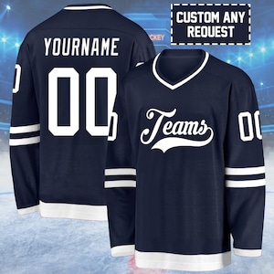 Custom Hockey Jersey with Name and Number, Personalized Ice Hockey Uniform Shirt for Men Women Youth, Team Sports Fan Gift