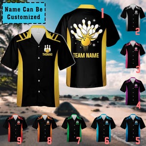 Personalized Retro Bowling Hawaiian Shirt: Custom Name Team Shirt