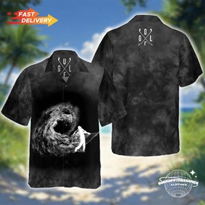 Golfer Hawaiian Shirt with Smoke Background, Casual Golfing Tee for Summer Outings, Gift for Golf Lovers