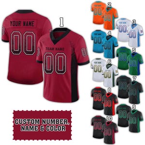 Personalized Football Jersey Shirt: Custom Team Colors, Name & Number