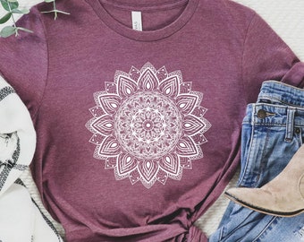Mandala Shirt, Mandala TShirt, Mandala Tee, Gift for Woman, Mandala Shirt Gift, Cute Mandala Shirt, Gifts for Her, Flower Shirt Pretty