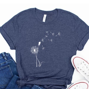 Dandelion Shirt, Dandelion Shirt for women, Windflower Tee, Meditation Tee, Yoga Shirt, Boho Windflower Shirt, Flying Dandelion Shirt, Bday