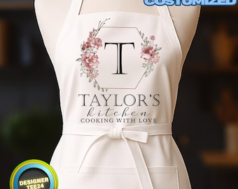 Custom Apron for Women Gifts, Personalized Family Apron Cooking Gift for Mothers Gifts, Customized Aprons for Kitchen Gifts for Mom Apparel