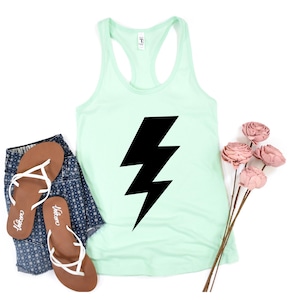 Lightning Bolt Tank Top, Festival Tank Top, AC DX Summer Tank Top, Yoga Tank, Cute Tank, Workout Tank, Gym Tank Sports Tank Top