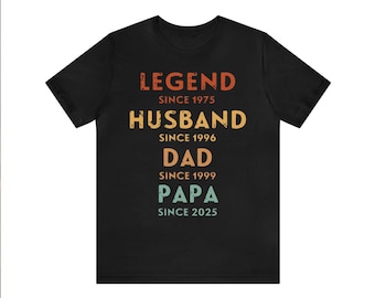 Camiseta personalizada de leyenda para esposo, papá y abuelo, atuendo para el Día del Padre, ropa para papá, camiseta divertida de cumpleaños para papá, regalo para esposo
