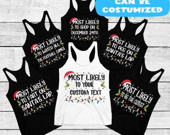 Custom Most Likely to Christmas 2026 Tank Top: Funny Matching Family Party Shirt, Couples Christmas Night Top
