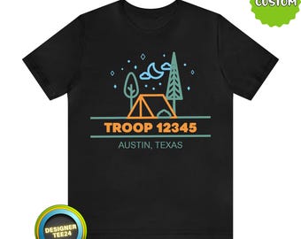 Custom Scout Troop Shirt, Scout Troop Shirt for Boy/Girl- Camping and Nature-Inspired Design for Scouts - Personalized Scout Trooper Outfit