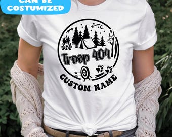 Custom Scout Troop T-Shirt: Rainbow Floral Camping Tee 100% Cotton Available in XS–5XL