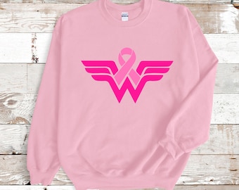 Sudadera con lazo contra el cáncer de mama, camiseta de guerrero, camiseta de luchadora contra el cáncer, cáncer de mama, camiseta de concientización sobre el cáncer, regalo para mujeres fuertes