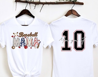 Personalized Baseball Mama Shirt, Custom Baseball Mom Shirt Baseball Mama Tee, Baseball Mom Gifts, Mama Baseball Gift, Baseball Mama Tee